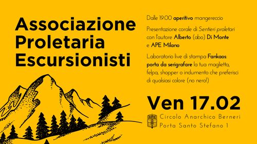 Presentazione di "Sentieri proletari" a cura di Ape Bologna