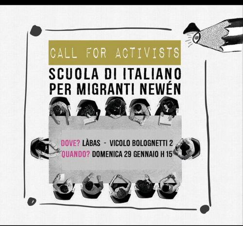 Call for activists. Scuola di italiano Newen