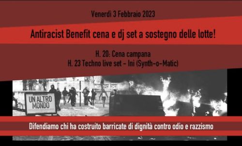 Antiracist benefit cena e dj set a sostegno delle lotte